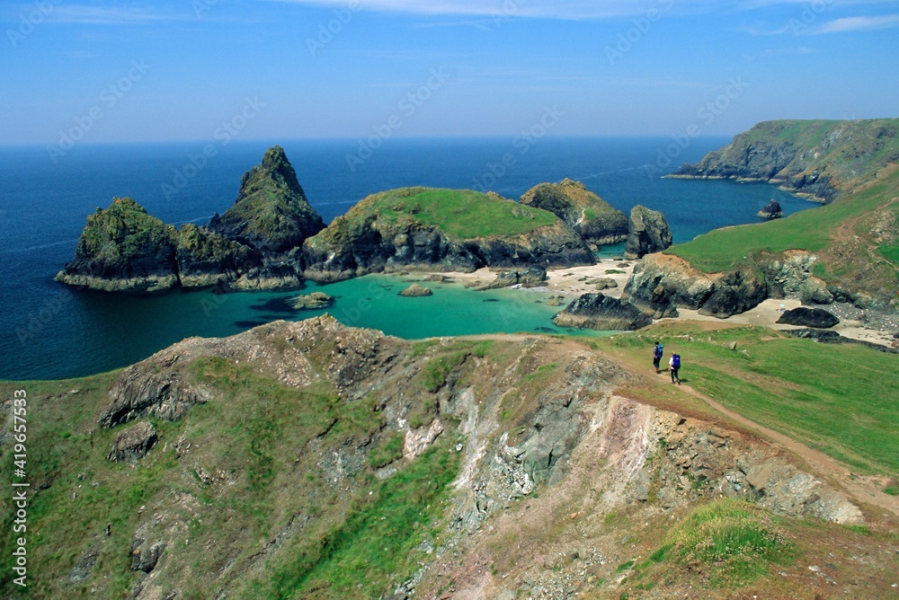Kynance Cove from the cliffs, south Cornwall, England, UK Kynance Cove from the cliffs, south Cornwall, England, UK