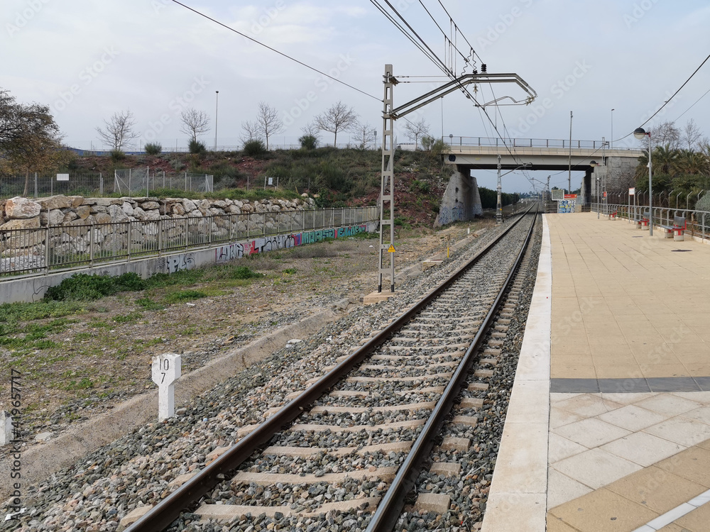 Málaga, Spain - February 20, 2021: View of train station in Malaga City