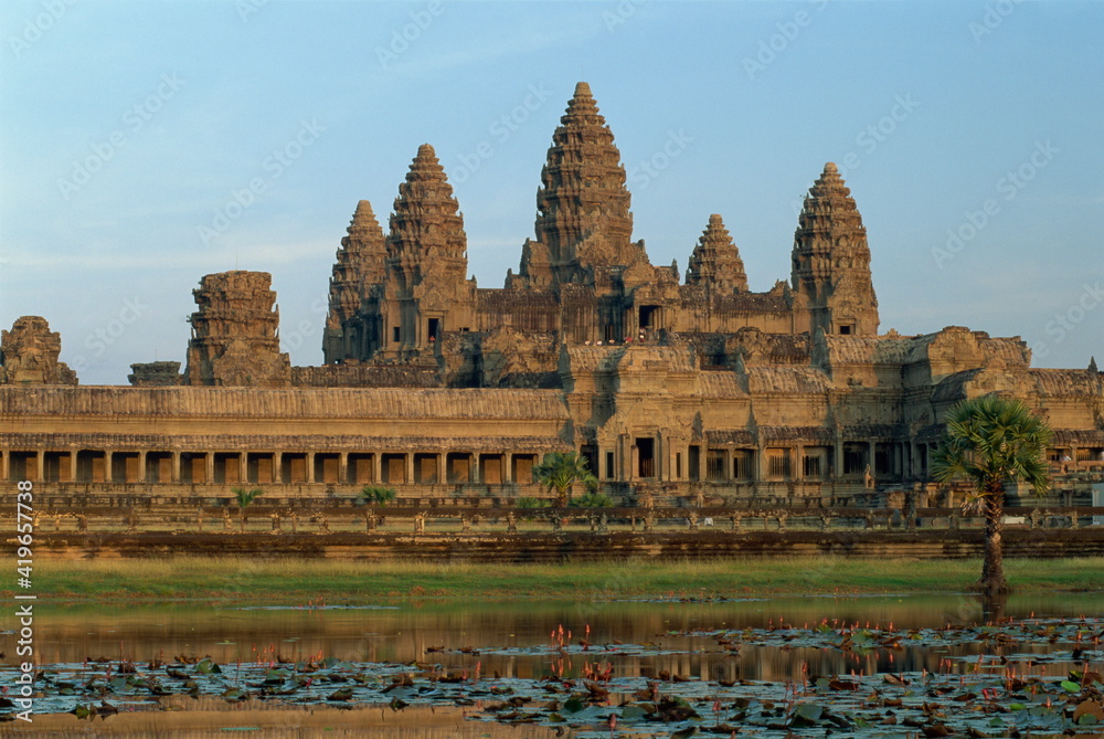 Angkor Wat temple in the evening, Siem Reap, Indochina Angkor Wat temple in the evening, Siem Reap, Indochina