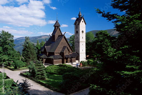 The Wang chapel, a 12th century Norwegian church, Karpacz, Sudeten Mountains, Poland photo