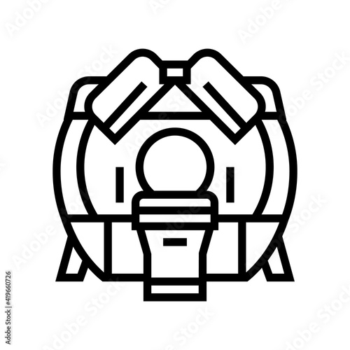 mri hospital radiology equipment line icon vector. mri hospital radiology equipment sign. isolated contour symbol black illustration