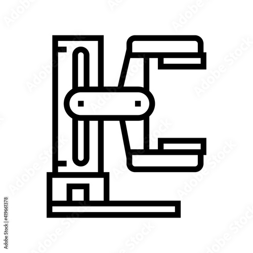 radiology medical equipment line icon vector. radiology medical equipment sign. isolated contour symbol black illustration