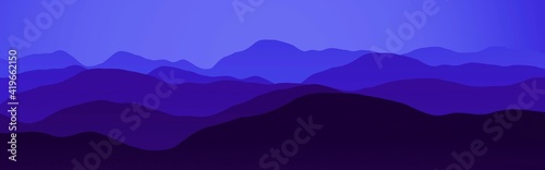 amazing mountains peaks at night time digital art backdrop illustration