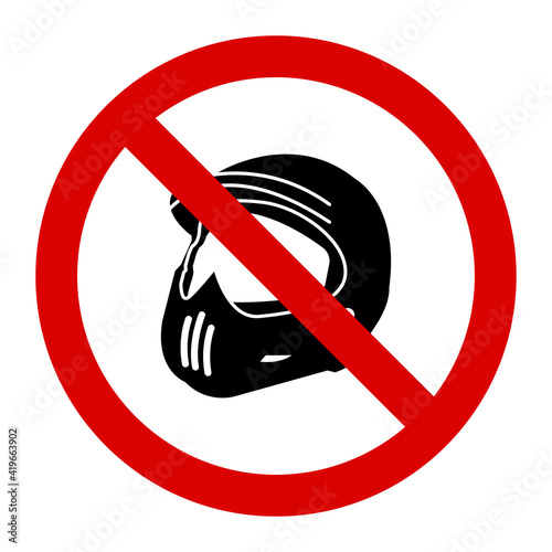 Warning no helmet sign and symbol graphic design vector illustration