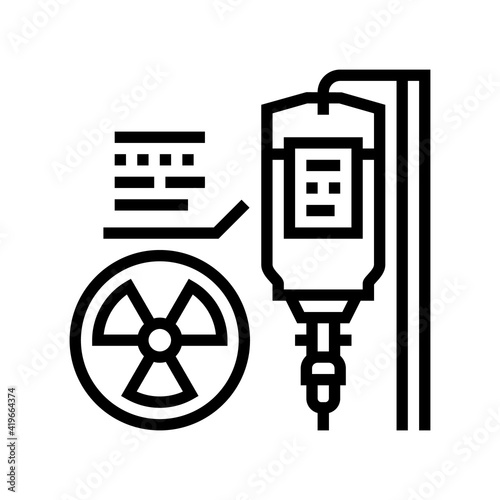 dropper radiology line icon vector. dropper radiology sign. isolated contour symbol black illustration