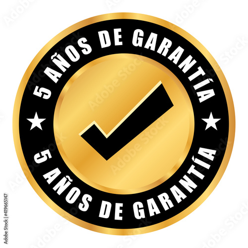 5 años de garantía etiqueta