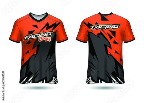 Sports Racing  Jersey Design Template for Team Uniforms Vector