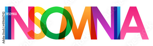 INSOMNIA colorful vector typography banner isolated on white background