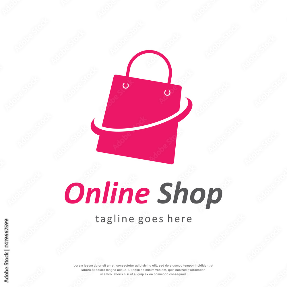 online shop icon logo design template vector online shop icon logo design template vector