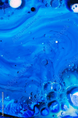 Liquid Paint Bubbles In Oil