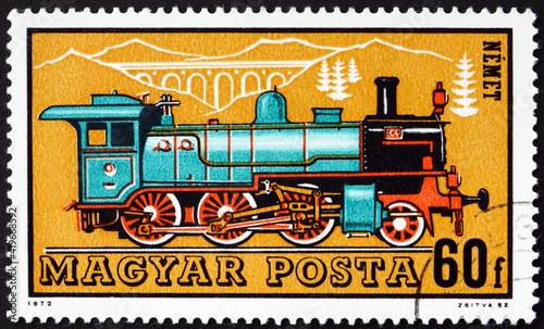 Postage stamp Hungary 1972 German locomotive photo