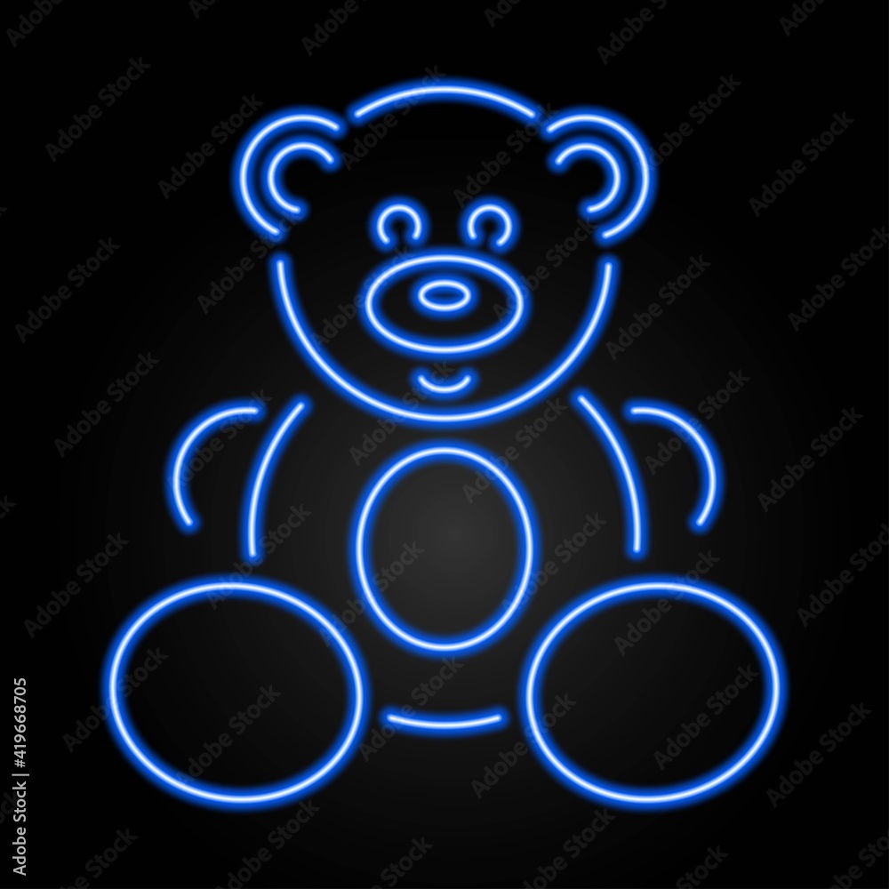 Bear neon sign, modern design, light banner, colorful trend of modern design on black background. Vector illustration. Bear neon sign, modern design, light banner, colorful trend of modern design on black background. Vector illustration.