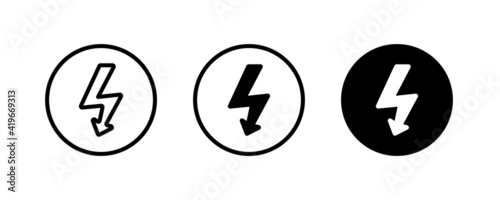 High voltage attention icon. Electric danger symbol. Flat Vector illustration. attention sign with exclamation mark icon. risk, danger, safety warning,banner,caution