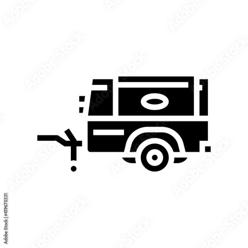 diesel air compressor glyph icon vector. diesel air compressor sign. isolated contour symbol black illustration