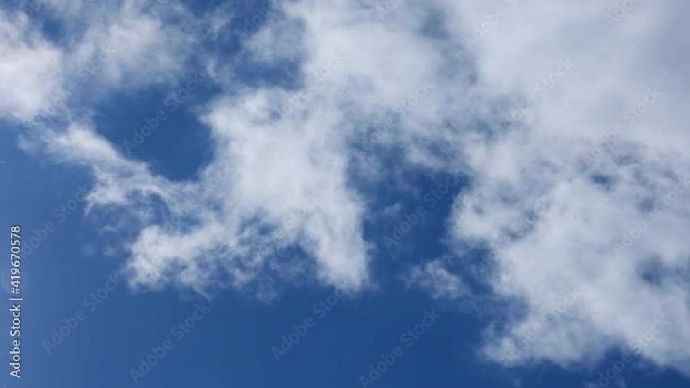 Timelapse video of clouds moving fast in deep blue sky Timelapse video of clouds moving fast in deep blue sky
