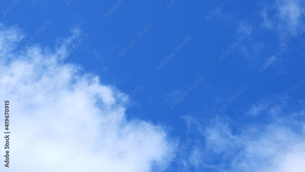 Timelapse video of clouds moving fast in deep blue sky Timelapse video of clouds moving fast in deep blue sky