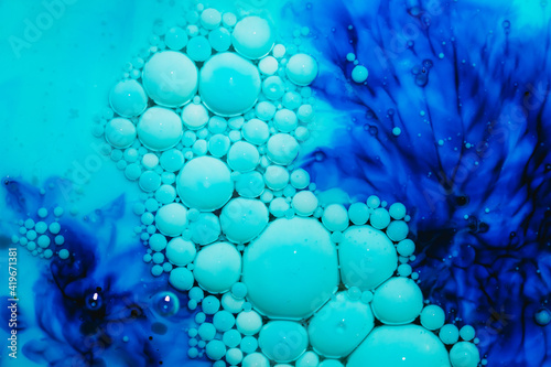 Abstract Liquid Paint Bubbles In Oil