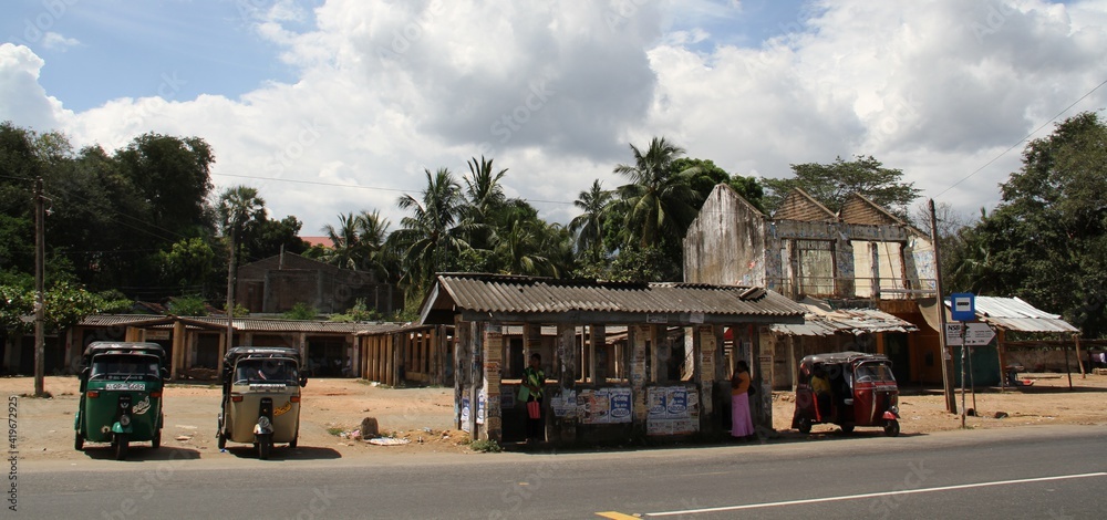 Busstop in Sigiriya, Sri Lanka, South-East Asia