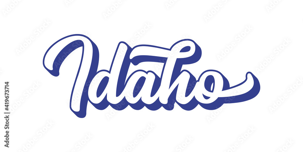 Plakat Hand sketched IDAHO text. 3D vintage, retro lettering for poster, sticker, flyer, header, card, clothing, wear