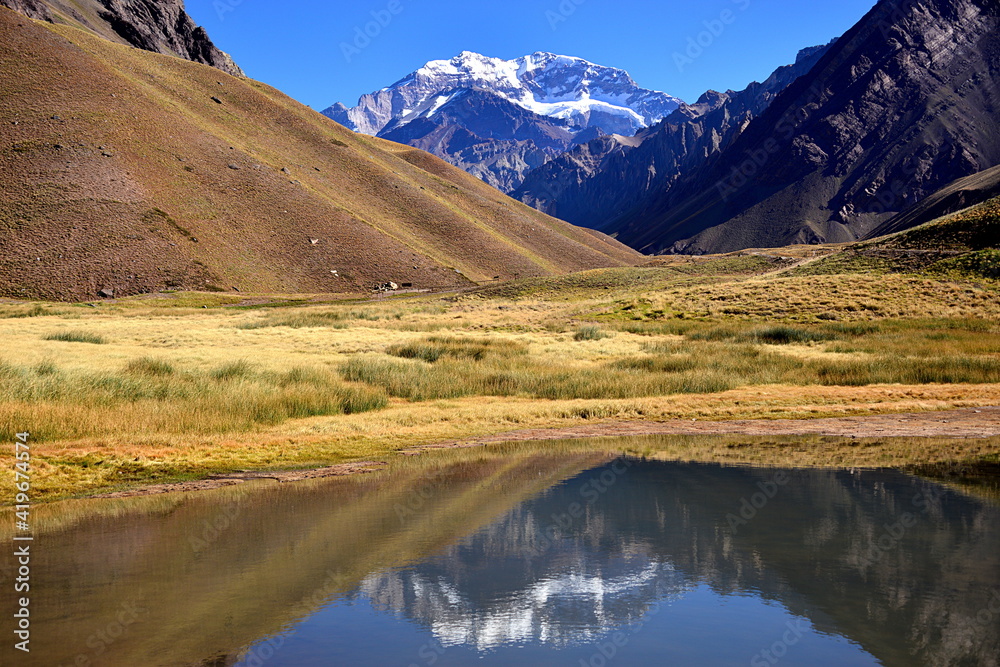 Aconcagua Provincial Park is located in the Mendoza Province in Argentina. The Andes mountain range draws all types of thrill seekers ranging in difficulty including hiking, climbing
