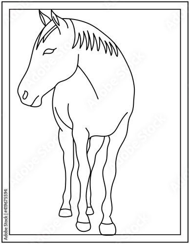 Horse in hand drawn template design   