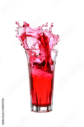 red wine splash in glass