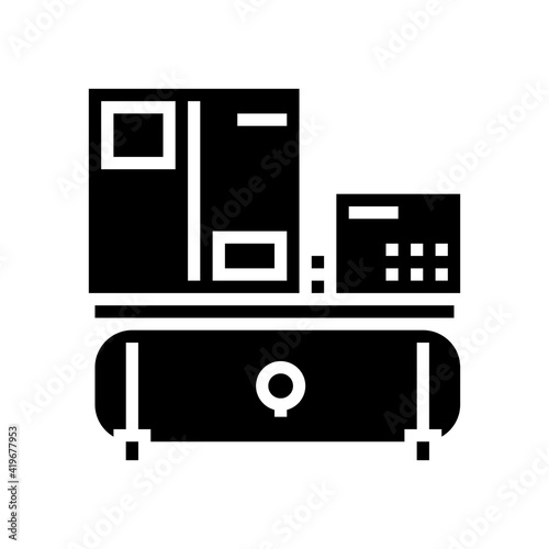 spiral air compressor glyph icon vector. spiral air compressor sign. isolated contour symbol black illustration