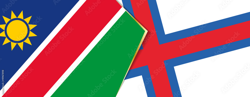 Namibia and Faroe Islands flags, two vector flags.
