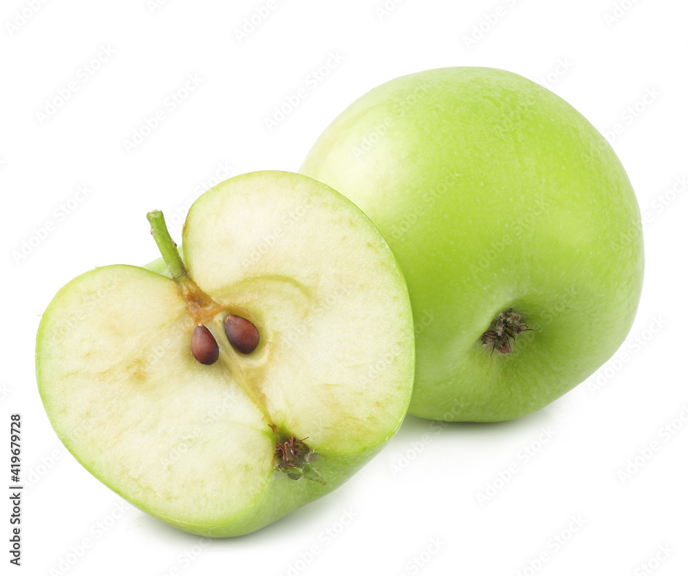 Green apple isolated on the white background Green apple isolated on the white background