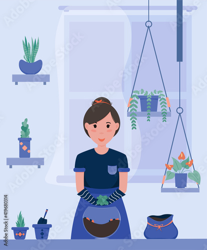 Girl with succulent