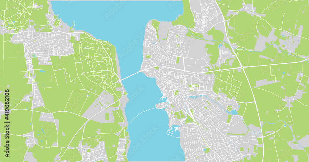 Obraz premium Urban vector city map of Frederikssund, Denmark