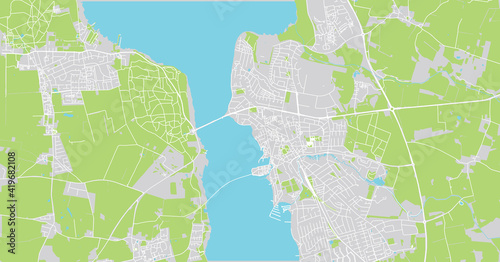 Urban vector city map of Frederikssund  Denmark