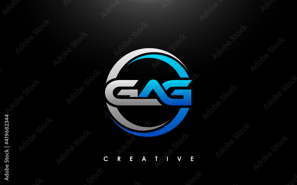 GAG Letter Initial Logo Design Template Vector Illustration