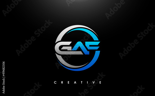 GAF Letter Initial Logo Design Template Vector Illustration