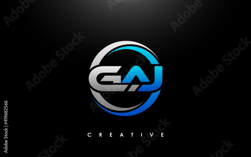 GAJ Letter Initial Logo Design Template Vector Illustration