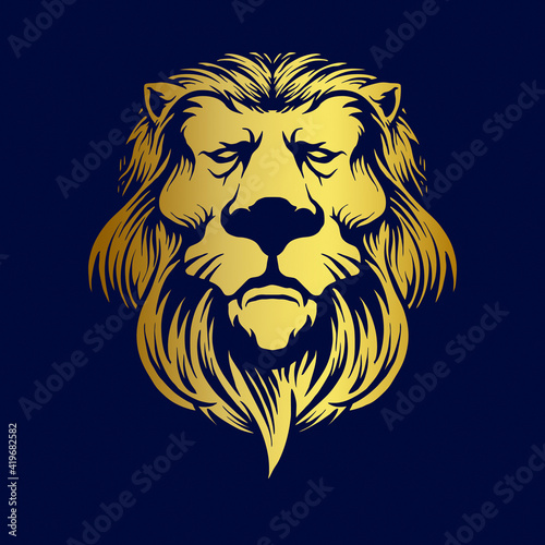 Gold Elegant Lion Logo Company Premium Mascot illustrations for your work Logo  mascot merchandise t-shirt  stickers and Label designs  poster  greeting cards advertising business company or brands. 