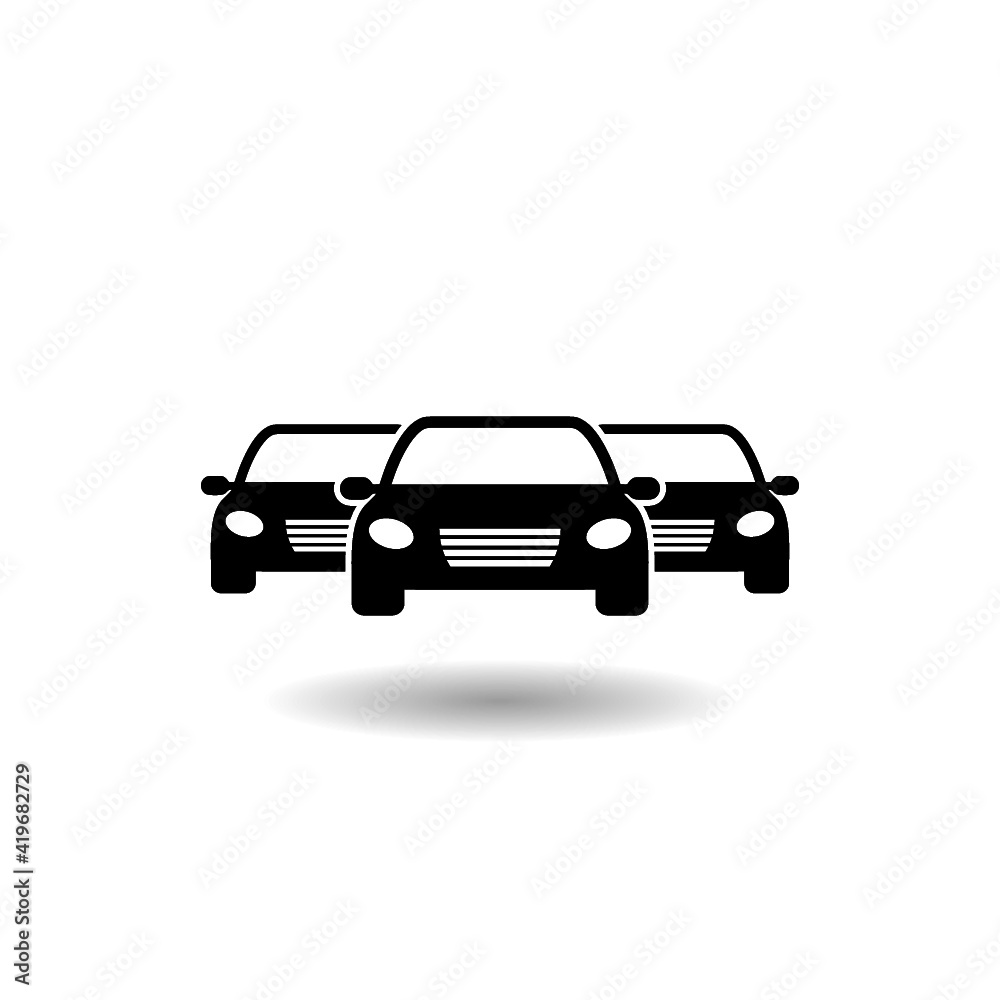 Simple Cars Icon with shadow