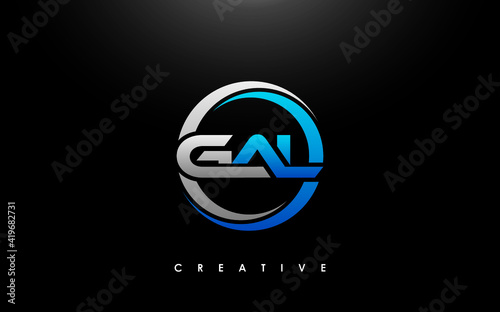 GAL Letter Initial Logo Design Template Vector Illustration
