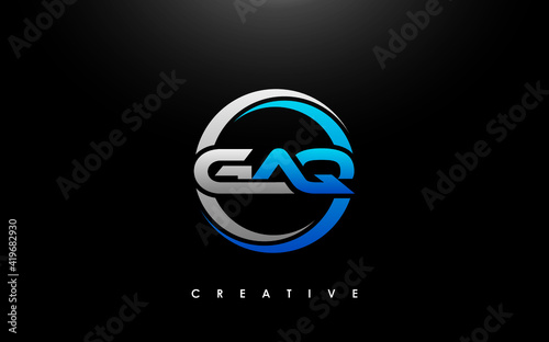 GAQ Letter Initial Logo Design Template Vector Illustration