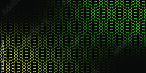 dark hexagon background and green light