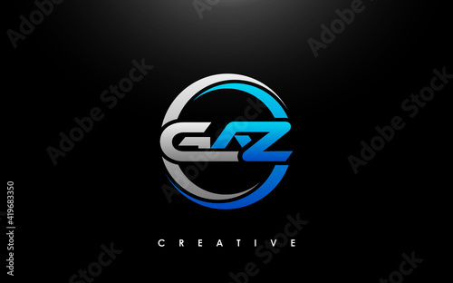 GAZ Letter Initial Logo Design Template Vector Illustration