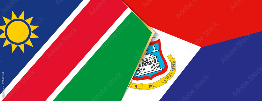 Namibia and Sint Maarten flags, two vector flags.