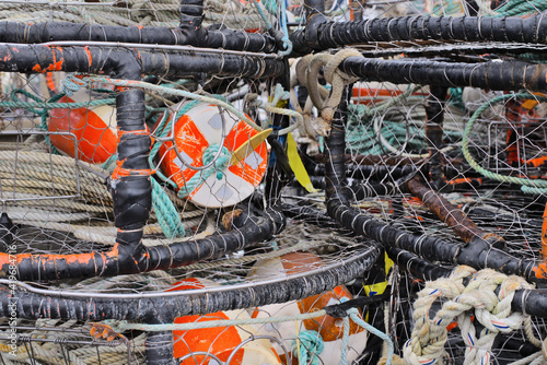 Crab traps on the Pacific coast, Humboldt County, Eureka, California photo