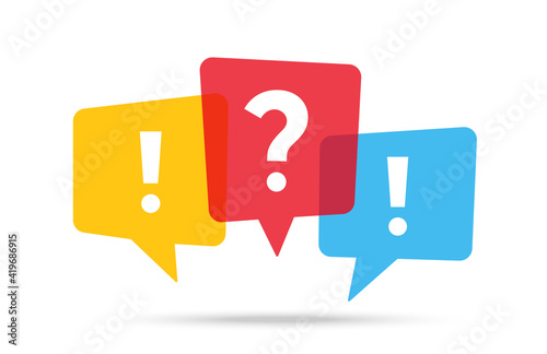 Exclamation and question mark icon. Vector illustration