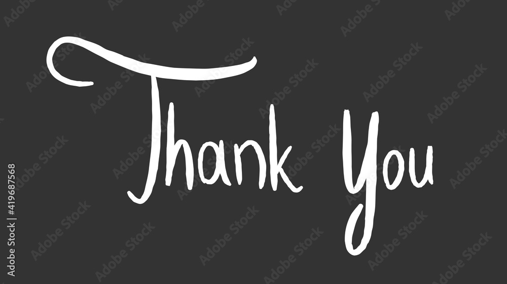 Thank you message - handwritten sign Stock Vector | Adobe Stock