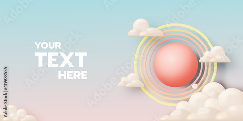 Sun and cloud for clear weather