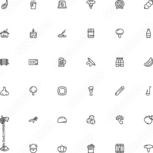 icon vector icon set such as: salt, pumpkin, water, time, russula, drinking beer, meat, home, industry, machine, picture, recipe, market, vineyard, technology, caper, electric, ravioli, cep, pennoni