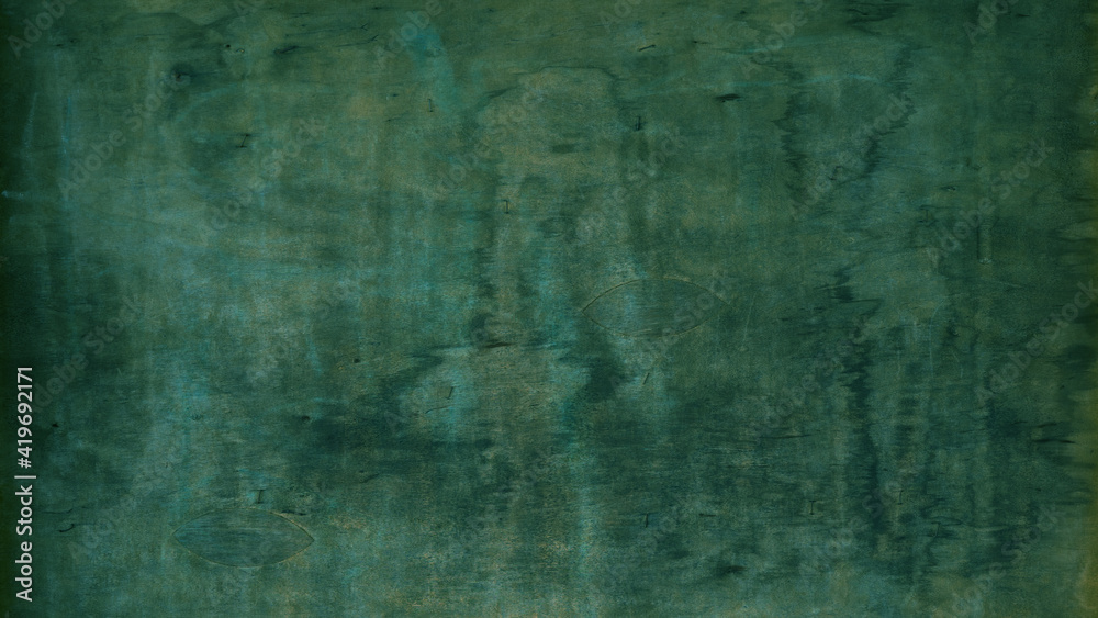 Fototapeta premium Abstract grunge old dark green painted wooden texture - wood background