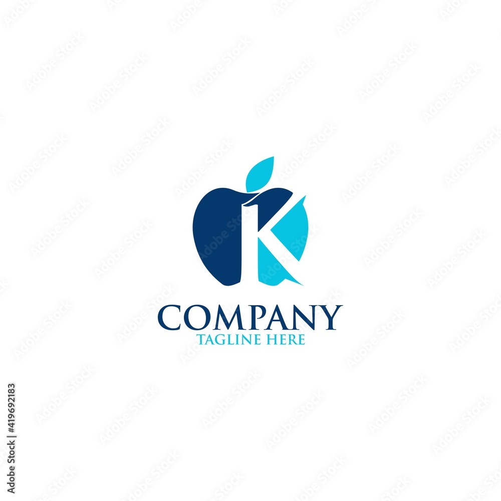 letter k apple logo design