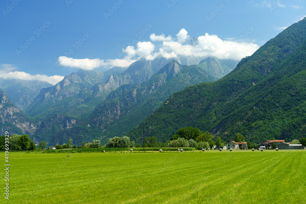 Landscape of Valtellina at summer near Dubino Landscape of Valtellina at summer near Dubino